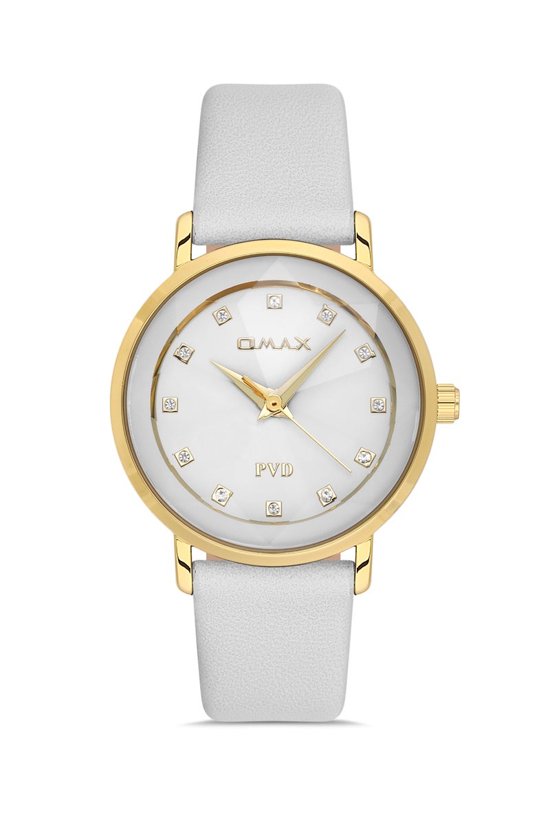OMAX ساعة معصم نسائية | تناظرية | حزام جلد | تصميم أنيق - Image 1