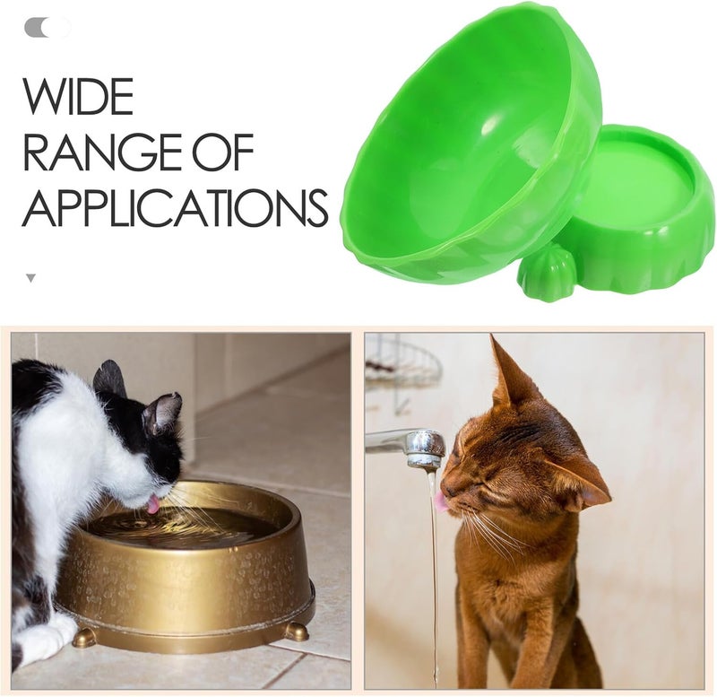 GALPADA Cactus Shaped Elevated Pet Feeding Bowl for Cats and Dogs, Tilted Plastic Water and Food Dish, 1pcs Green Slanted Cat Bowl for Indoor Use - Image 3