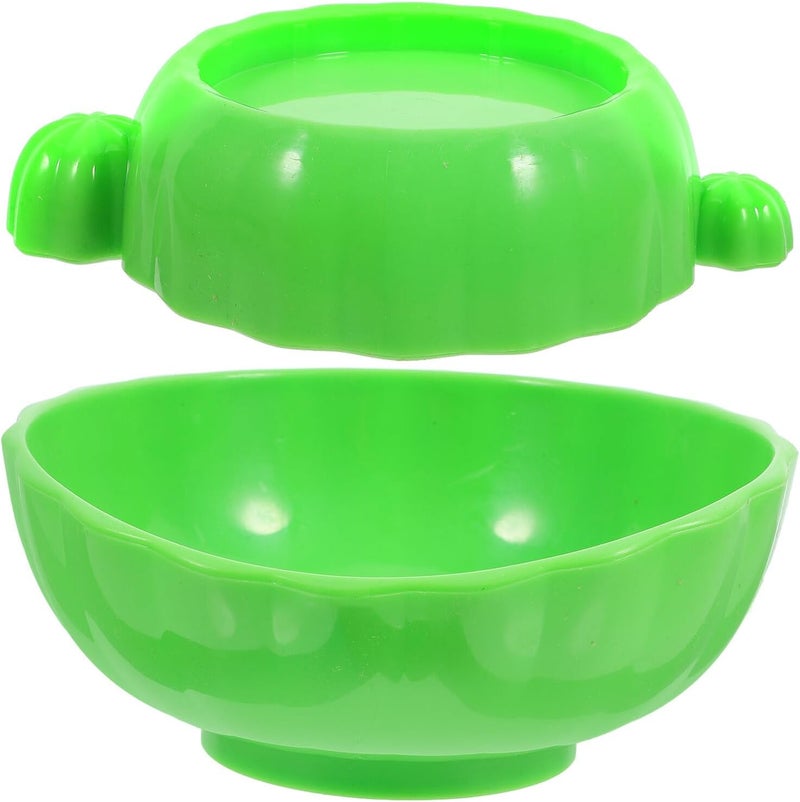 GALPADA Cactus Shaped Elevated Pet Feeding Bowl for Cats and Dogs, Tilted Plastic Water and Food Dish, 1pcs Green Slanted Cat Bowl for Indoor Use - Image 1