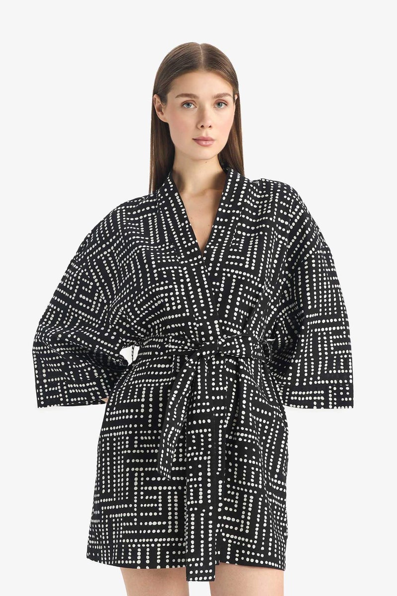 DeFacto Regular Fit Printed Cotton Beachwear - Image 1