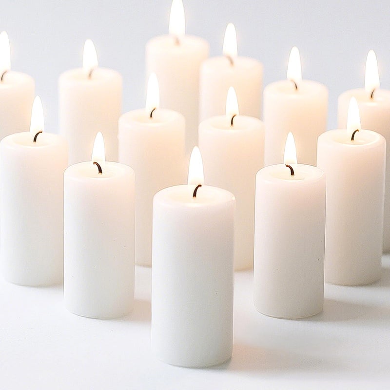 MOSROAD White Pillar Candles - 12 Packs Unscented Wax Pillar Candle, Long-Lasting 30 Hour Burn Time, 2x4 Inch, Elegant Decorative White Candles for Weddings, Centerpiece, Home Decor - Image 1