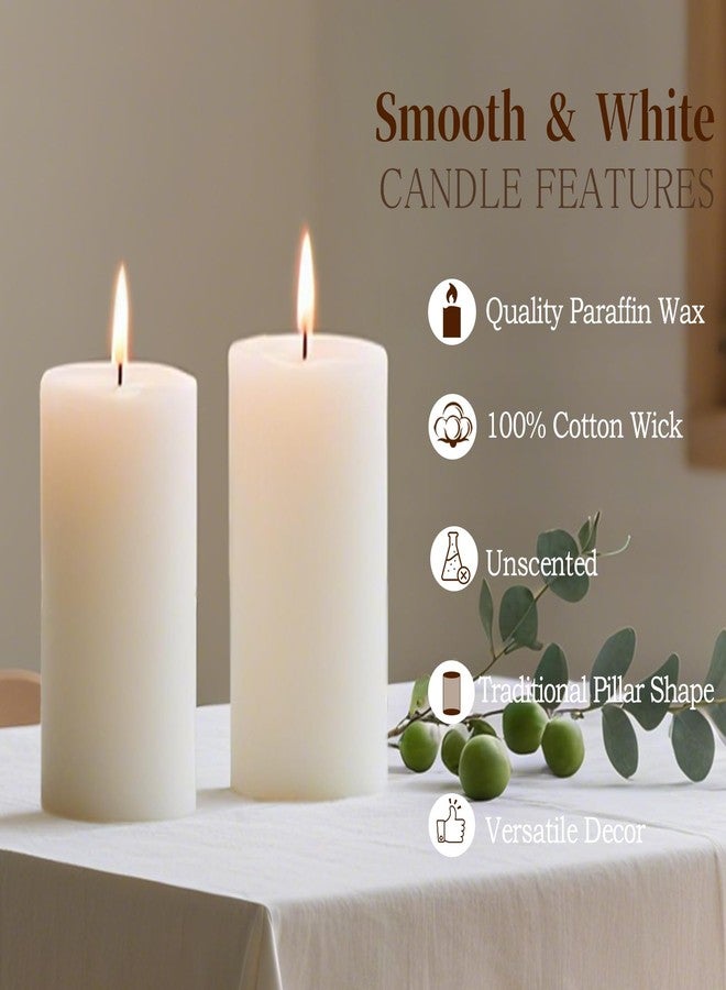 MOSROAD White Pillar Candles - 12 Packs Unscented Wax Pillar Candle, Long-Lasting 30 Hour Burn Time, 2x4 Inch, Elegant Decorative White Candles for Weddings, Centerpiece, Home Decor - Image 4