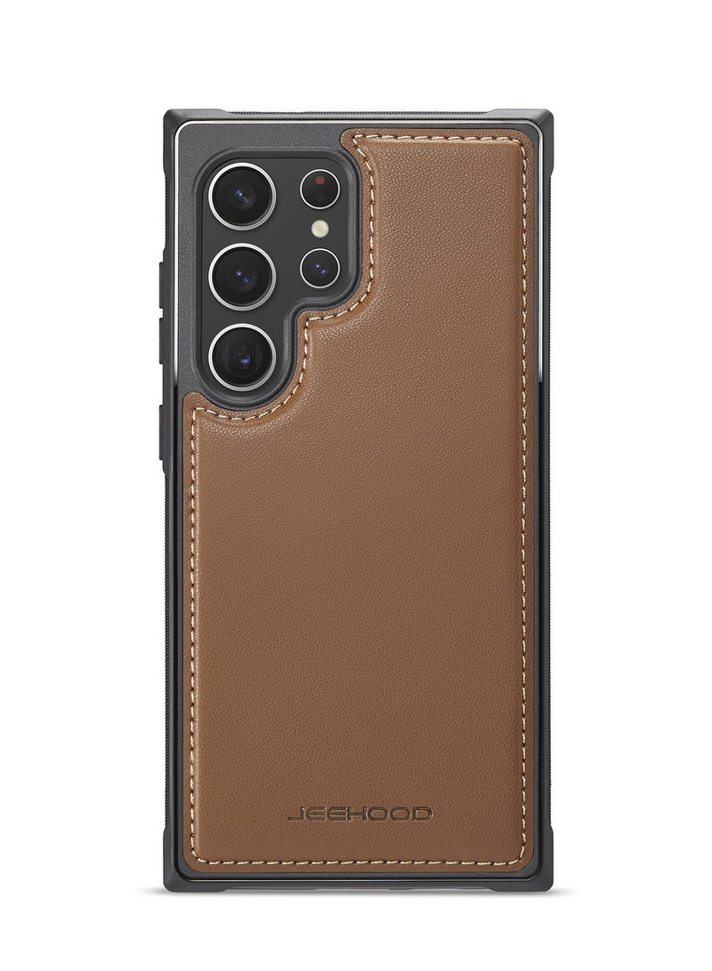 جيهود جراب حمايه من الجلد الصناعي الفاخر  متوافق مع  Samsung Galaxy S22 Ultra (بني) - Image 2