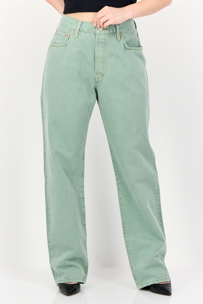 Levi's Women Regular Fit Solid Non-Stretchable Jeans, Light Green  - Image 1