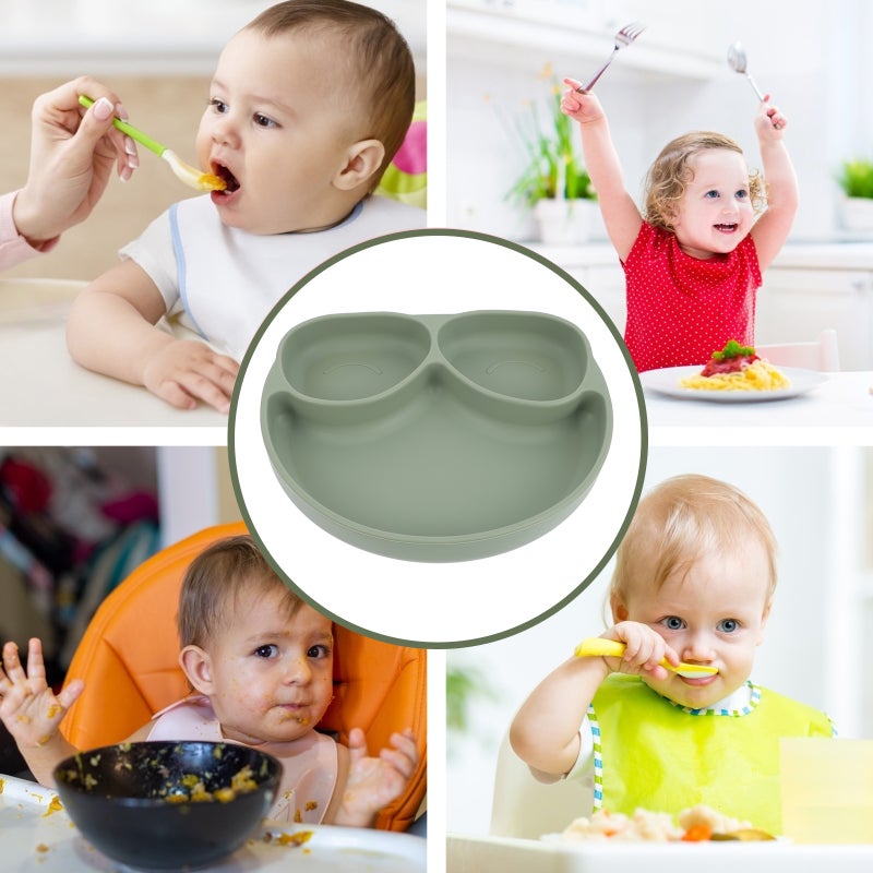 Silicone Baby Plate Divided Plate for Kids Children Toddlers Boys Girls - Image 1