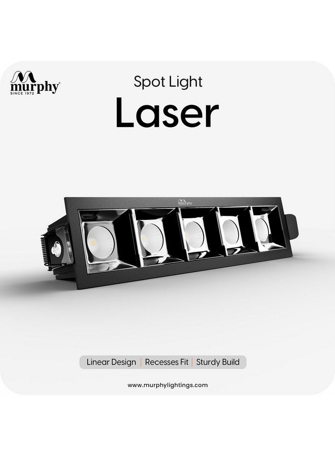 MURPHY Murphy Aluminium 10W Black Finish Square Laser Led Ceiling Cob Spot, Focus, Ceiling Pop Light (Warm White, Pack Of 8), With 2 Years Warranty - Image 2