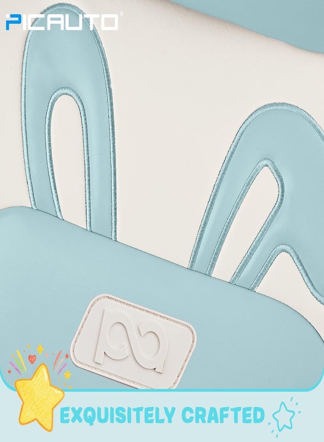 PIC AUTO Car Seat Covers, Cute Rabbit Premium Blue Leather Seat Covers, Universal Fit Front Seat Covers for Cars, Trucks, SUVs, Soft & Wear-Resistant Auto Interior Protection with Airbag-Compatible - Image 5
