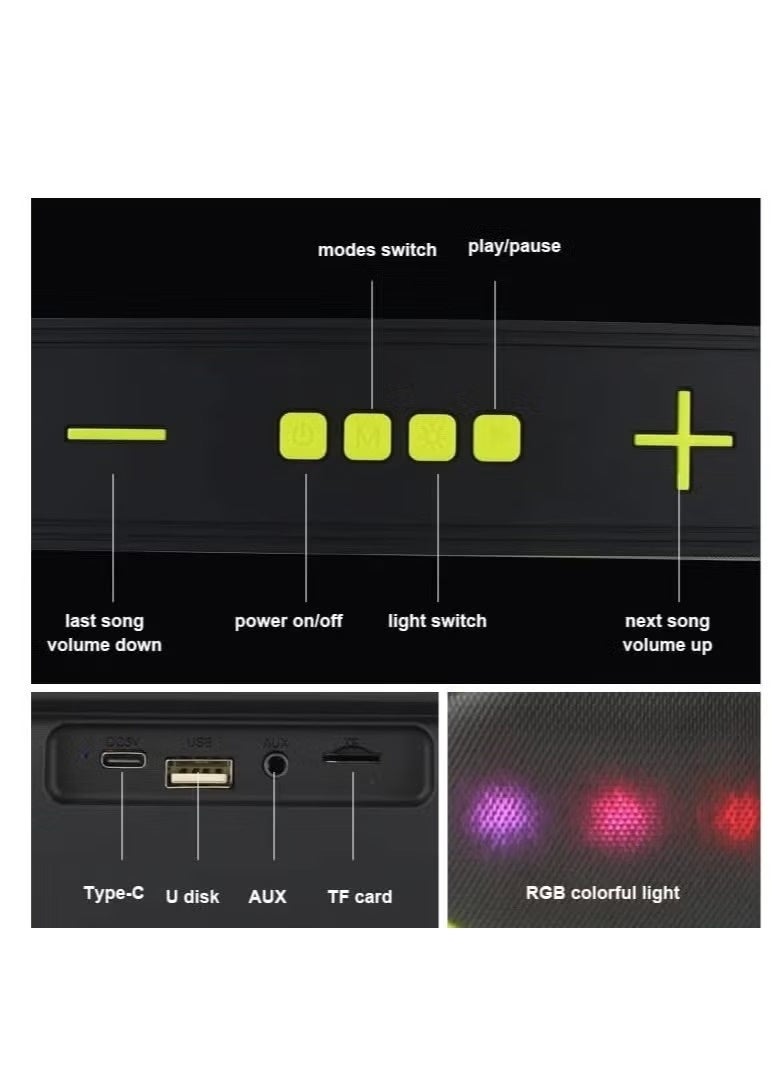 Kisonli LED-915 Bluetooth Soundbar Music Speaker with RGB Lighting - Image 4