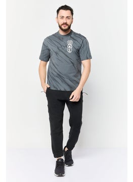 Reebok Men Sportswear Fit Short Sleeves Running T-Shirt, Charcoal  - Image 2