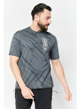 Reebok Men Sportswear Fit Short Sleeves Running T-Shirt, Charcoal  - Image 1