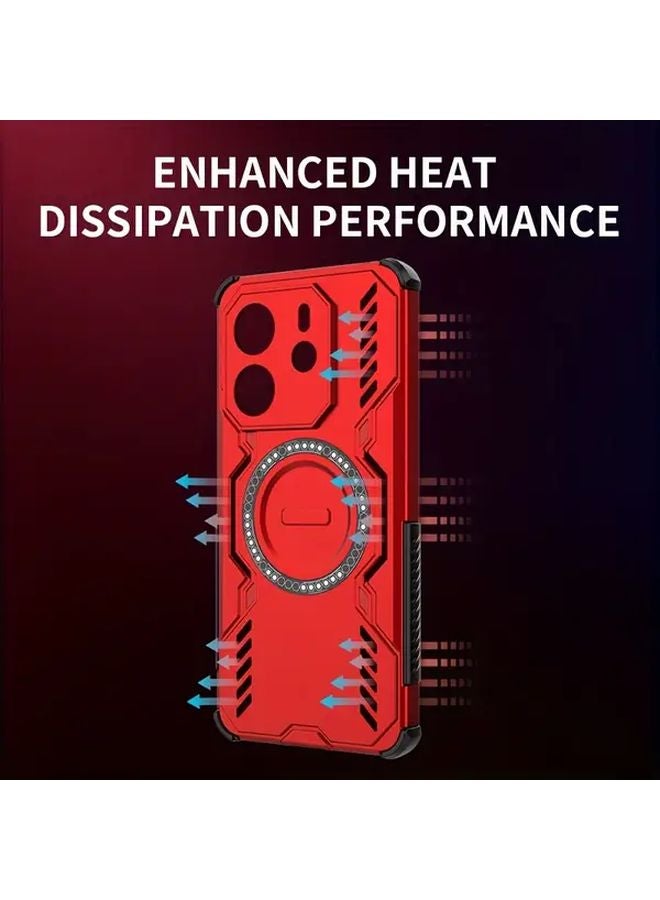 Blue Magnetic Shockproof Case For Redmi Note 14 Pro With Wireless Charging - Image 1