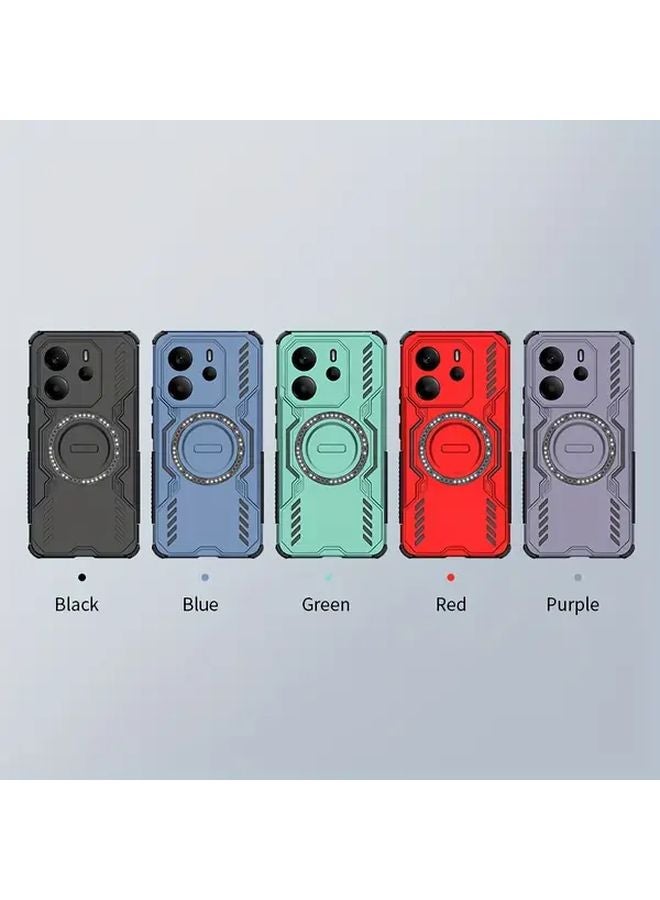 Blue Magnetic Shockproof Case For Redmi Note 14 Pro With Wireless Charging - Image 5