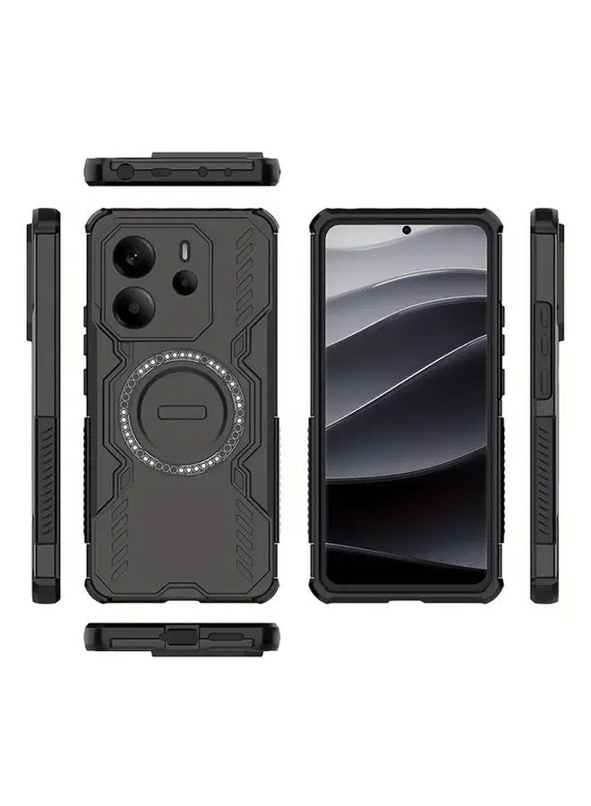 Blue Magnetic Shockproof Case For Redmi Note 14 Pro With Wireless Charging - Image 3