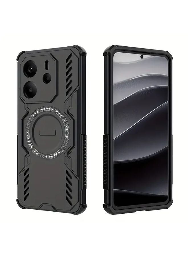 Blue Magnetic Shockproof Case For Redmi Note 14 Pro With Wireless Charging - Image 4