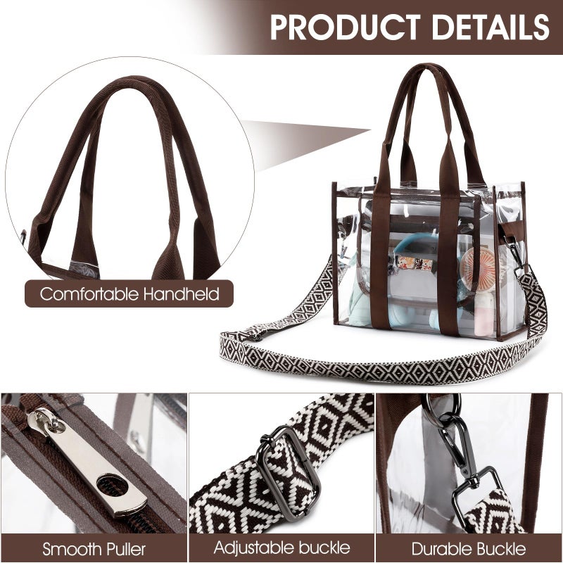 getgto Clear Bags for Women Tote Bag, Crossbody Bag, Stadium Approved Clear Purse for Sports Events, Concert, Work & Beach - Image 5