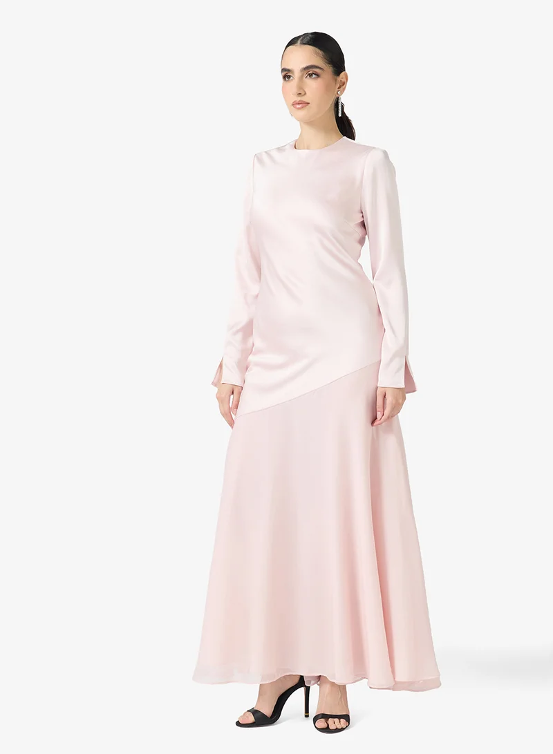 تيد بيكر فستان طويل بأكمام طويلة وخط خصر مائل