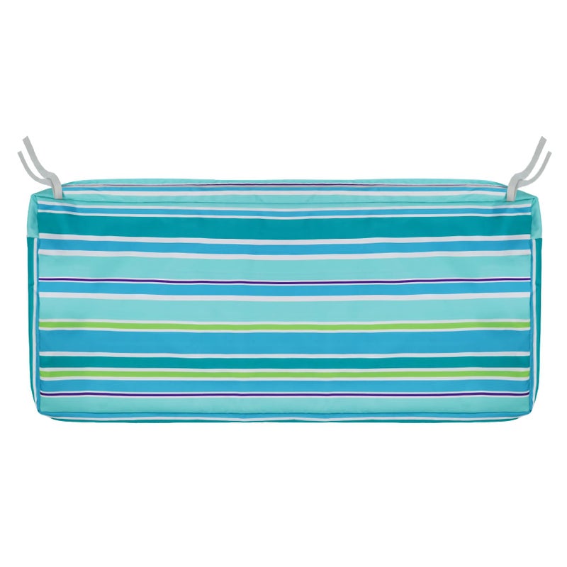 NettyPro Patio Bench Swing Loveseat Cushion Covers, Water Resistant UV Protection Outdoor Furniture Cushion Slipcovers with Zipper, Stripes Turquoise, 48 x 18 x 3 Inch - Image 1