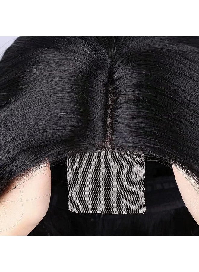 ليدي ميراندا شعر مستعار مموج فضفاض من الدانتيل، لون نقي، طبيعة مجعدة، اصطناعي مقاوم للحرارة، شعر مستعار كامل للنساء (أسود) - Image 4