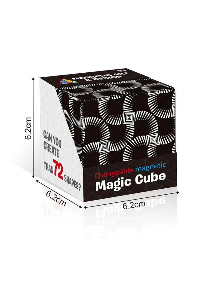 Shape Shifting Box, Fidget Cube with 36 Rare Earth Magnets - Extraordinary 3D Magic Cube – Cube Magnet Fidget Toy Transforms Into Over 70 Shapes, Black - Image 2