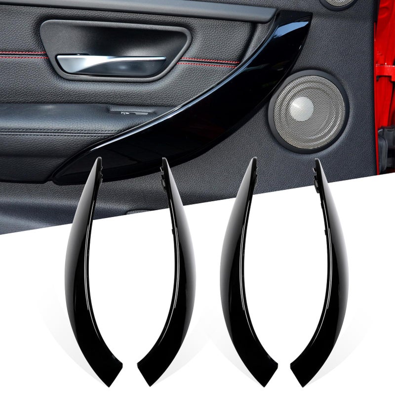 Jaronx Compatible with BMW Door Handle Outer Cover Replacement 4PCS for 3 Series F30F31 20132018 and 4 Series F36 20142017 Left Right Side Door Handle Trim Cover Glossy Black - Image 2