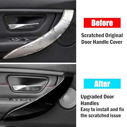 Jaronx Compatible with BMW Door Handle Outer Cover Replacement 4PCS for 3 Series F30F31 20132018 and 4 Series F36 20142017 Left Right Side Door Handle Trim Cover Glossy Black - Image 3