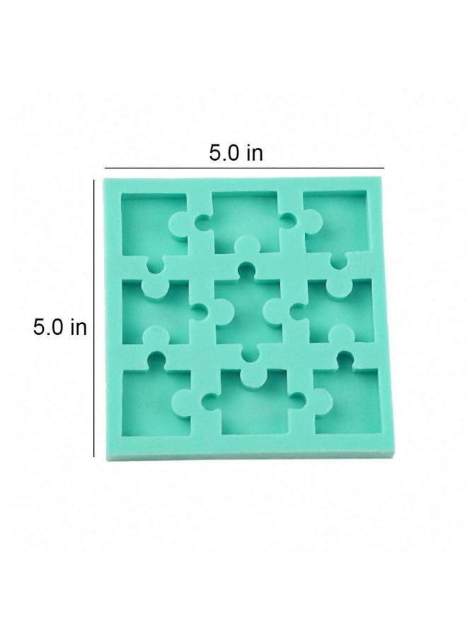 Fewo 9Cavity Puzzle Piece Silicone Fondant Mold for Chocolate Candy Gummy Fat Bombs Wax Samples Epoxy Resin and Crayons Maker  - Image 3