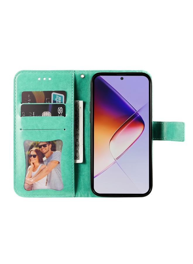 اس-توب جراب لهاتف Infinix Note 40 Pro 4G / 5G / Note 40 Pro+ جراب هاتف جلدي منقوش عليه زهور بسبع بتلات - Image 4