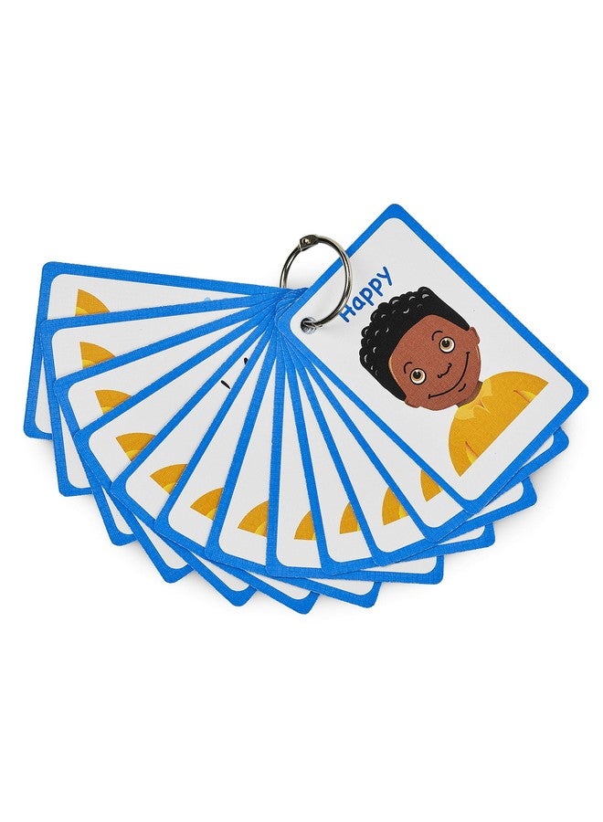 Amonev My Feelings and Emotion Boys Flash Cards for Visual aid Special Ed, Speech Delay Non Verbal Children and Adults with Autism, Special Needs ASD ADHD (Black Boy)  - Image 1