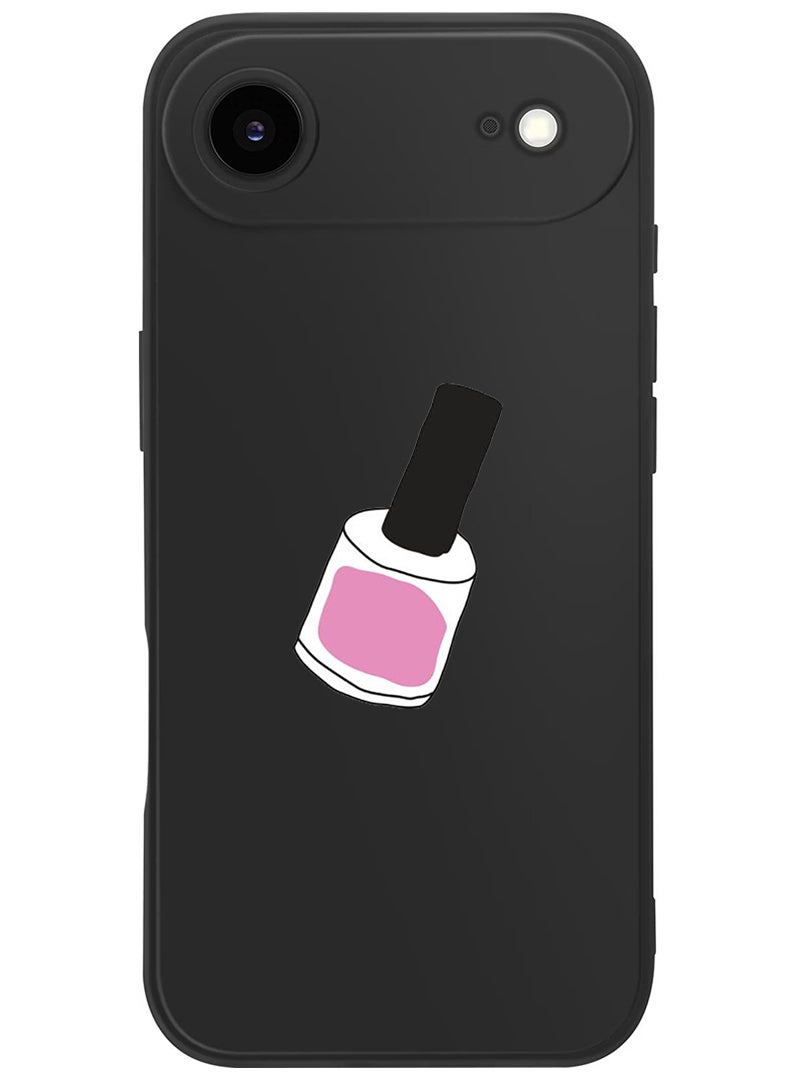 Theodor Protective Slim Fit Case Liquid Silicone Cover with Full Body Protection Anti-Scratch Shockproof Case For Apple iPhone 17 Air (Black) Nail Paint 1 - Image 1