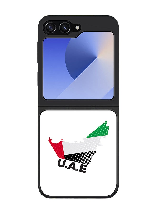 Stylizedd Rugged Black edge case for Samsung Galaxy Z Flip7 FE, Slim fit Soft Case Flexible Rubber Edges Anti Drop TPU Gel Thin Cover -  UAE Map - Image 1