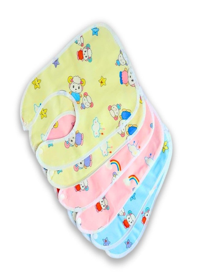 Lala Maneet Bibs for Baby Button0 to 12 Month Babies Feeding Infants and Toddlers Pack of 9 | PVC Waterproof Baby Bibs, Ultra Soft Skin Friendly, Baby Bibs Assorted Colour - Image 1