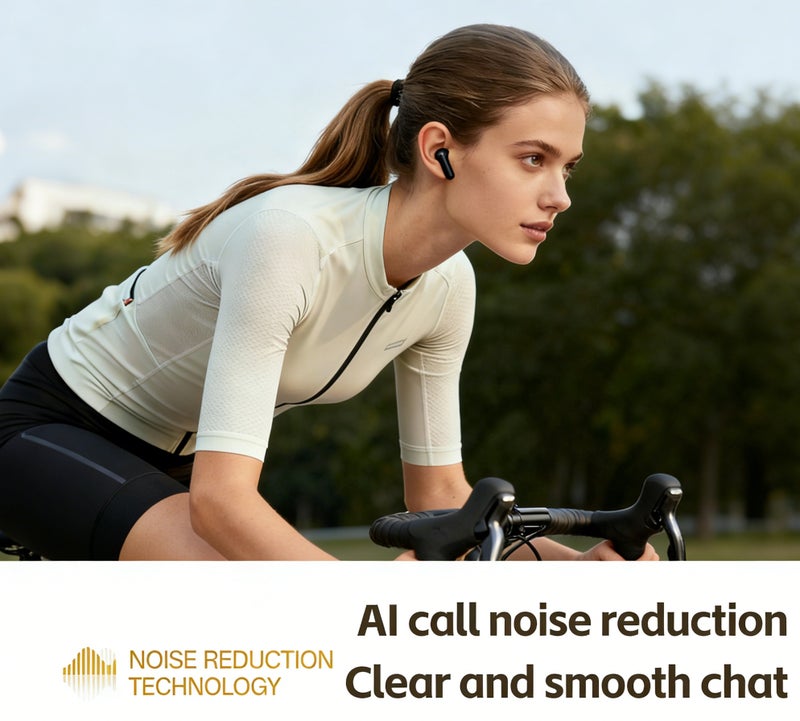 مُوطْمُوك  M154 2026 Wireless Bluetooth Headphones, Bluetooth 6.0 Earbuds with Dynamic Large Digital Display, 0-Latency Gaming Mode, AI Call Noise Reduction & Spatial Audio – Lightweight Touch Control Earbuds for Sports, Work, and Daily Use (black) - Image 4