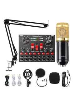 بيوينتي V8S Sound Card Upgraded VM-800 Condenser Microphone Set for Live Streaming Karaoke And Voice Recording Recording Sound Card, Voice Changer Device With Multiple Funny Sound Effect USB Audio Interface  - Image 2