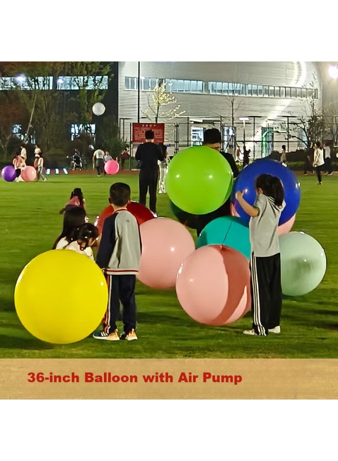 Murcia 36-inch Large Balloons For Kids Outdoor Thickened Colorful Big Balloons Park Grassland -proof Pat Ball 5-pack - Image 2