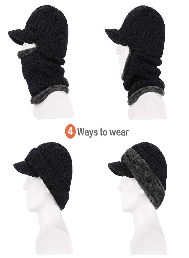 AYPOW Winter Knit Balaclava Beanie Hat with Flexible Neck Warmer, Unisex Windproof Warm Ski Face Mask for Outdoor Sports, Black, One Size - Image 5