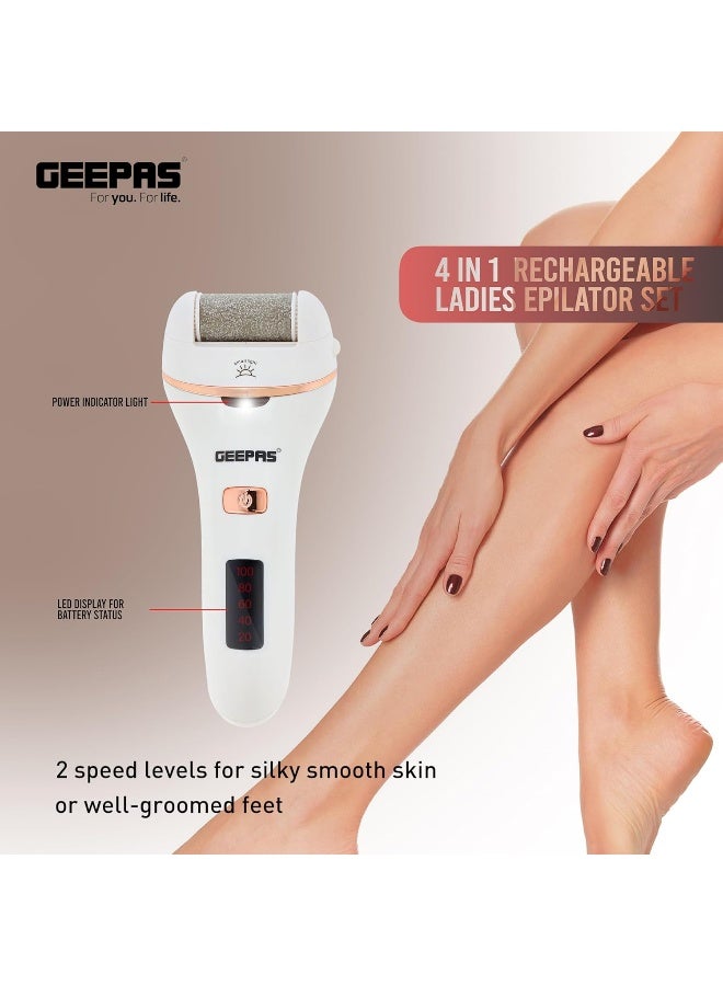 Geepas 4in1 Rechargeable Ladies Epilator Set with LED Display for Battery Status- GLS86059 - Image 4