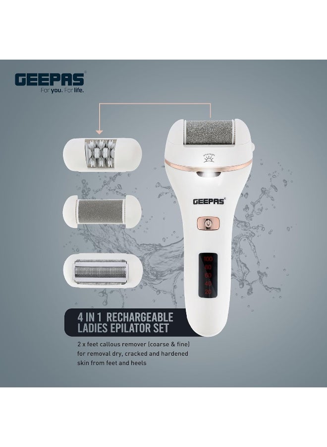 Geepas 4in1 Rechargeable Ladies Epilator Set with LED Display for Battery Status- GLS86059 - Image 5