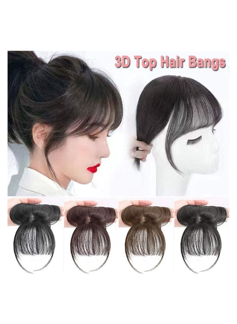 Estelle 3D Large Hair Bangs Clip 100 Natural Human Faux Bangs Clip on Bangs for Daily Wear Lightly Curved Light Brown - Image 5
