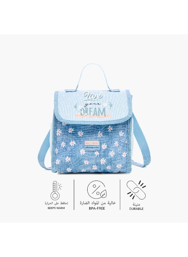 Roll road Lunch Bag - Live Your Dreams - 1Cmprt - Printed  (Polyester) Blue \ 20X23X14Cm - Image 4