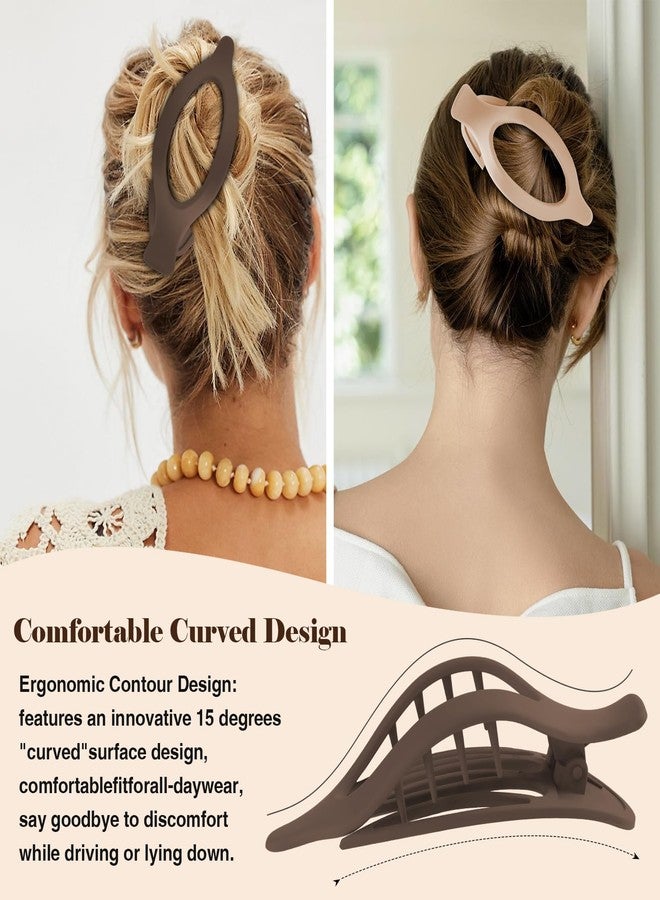 Tiefebene 8 PCS Flat Hair Clips for Women, Medium Flat Hair Clips, Flat Claws Clips for Thick Thin Hair, Secure Strong Hold Hair Claw Clips, Lay Down Claw Clip, Classic Hair Barrettes, Valentine's Day Gifts - Image 4