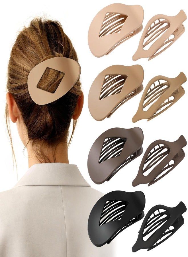 Tiefebene 8 PCS Flat Hair Clips for Women, Medium Flat Hair Clips, Flat Claws Clips for Thick Thin Hair, Secure Strong Hold Hair Claw Clips, Lay Down Claw Clip, Classic Hair Barrettes, Valentine's Day Gifts - Image 1