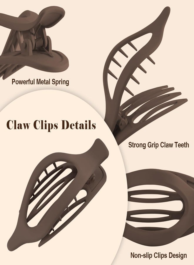 Tiefebene 8 PCS Flat Hair Clips for Women, Medium Flat Hair Clips, Flat Claws Clips for Thick Thin Hair, Secure Strong Hold Hair Claw Clips, Lay Down Claw Clip, Classic Hair Barrettes, Valentine's Day Gifts - Image 2