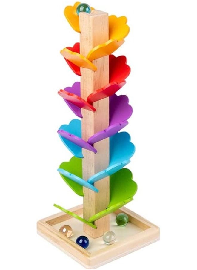 Cordova Advanced Babies Wooden Fallen Leaves Ball Game - Wooden Toys Fallen Leaves Ball Pre-School - Wooden Marble Ball Running Game for Boys Girls Toddler Age 3+  - Image 1