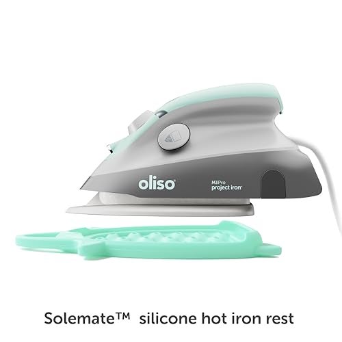 oliso M3Pro Project Steam Iron with Solemate – 1000W Ceramic Soleplate Iron and LED Light for Sewing, Quilting, Crafting, and Travel – Aqua - Image 5
