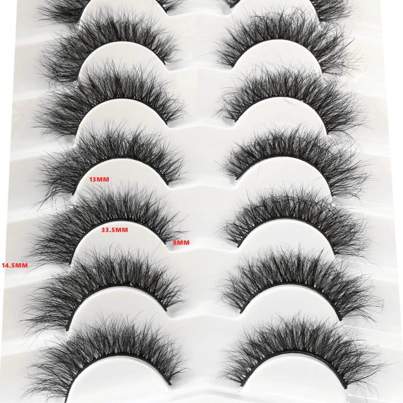 Pooplunch False Eyelashes Cat Eye Wispy Fairy Lashes Fluffy Natural Short Faux Mink Fake Eyelash 7 Pairs Pack - Image 4