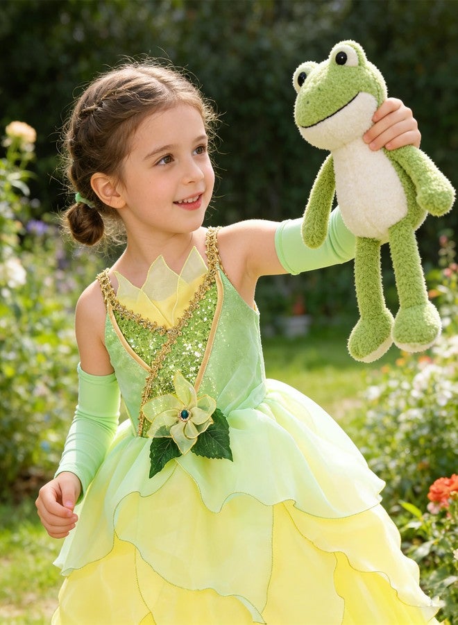Axaxa Princess Tiana Costume for Girls Tiana Dress Princess and the Frog Costume with Accessories - Image 5