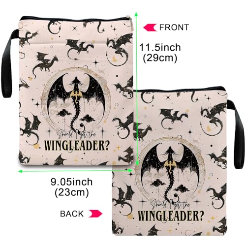 Maydvdv Fourth Wings Inspired Book Sleeve, Book Sleeves with Zipper, Dragon Book Sleeve for Book Lovers, Book Pouch Kindle Protector, Gifts for Women Teacher Librarian Bookworm Bookish (White-A, Large) - Image 2