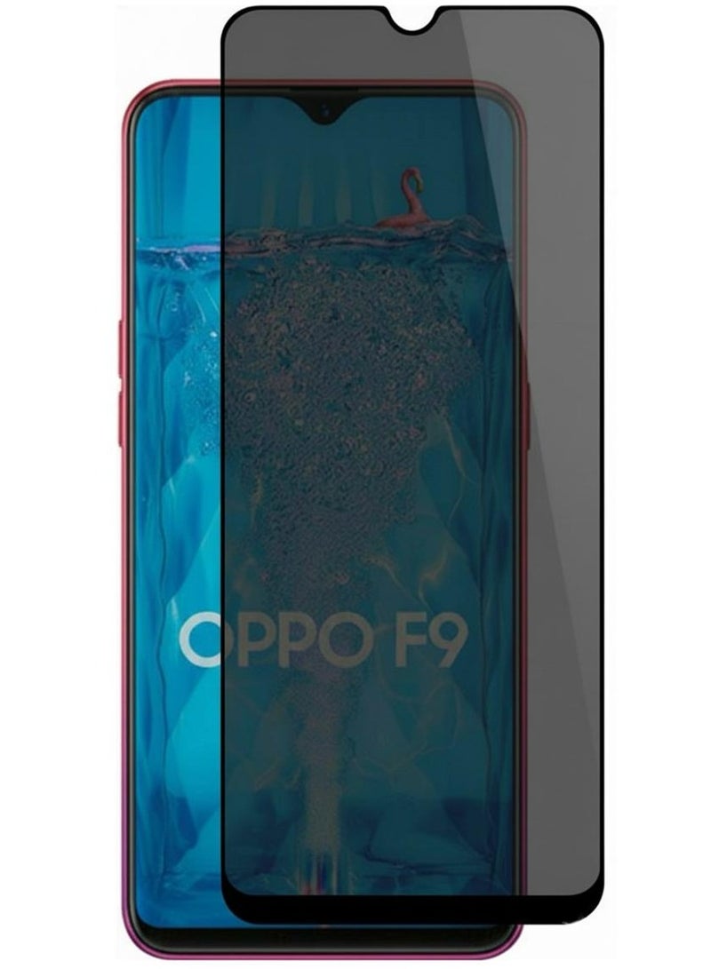 أوريجنال واقي شاشة الخصوصية لهاتف OPPO F9 - زجاج مقسّى مضاد للكهرباء الساكنة مع خصوصية ESD، صلابة 9H، مضاد للتجسس، مقاوم للغبار، ملمس فائق النعومة - Image 1