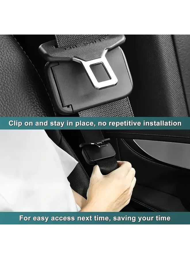 2pcs Black Universal Car Seat Belt Adjuster Durable ABS Resin Comfortable Driving - Image 2