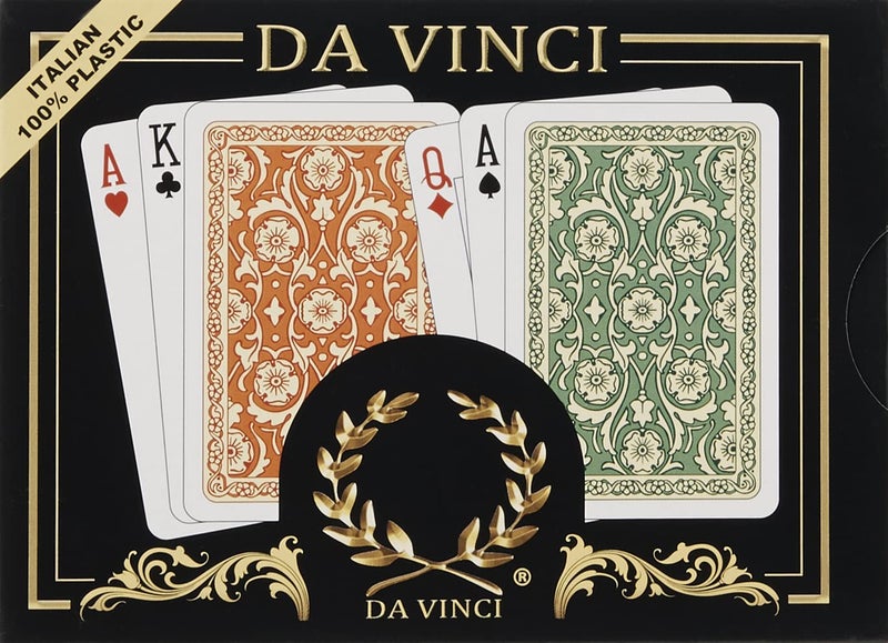 DA VINCI Venezia, Italian 100% Plastic Playing Cards, 2-Deck Set, Bridge Size Regular Index - Image 1